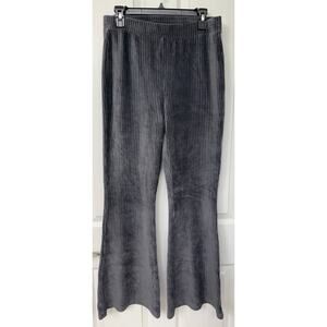 Aerie ribbed NWT ($59.95) grey large flare leg pull on pants hi-rise